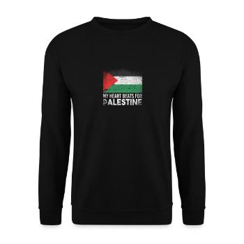 Palestine coeur politique - Sweat-shirt Unisexe - noir - Devant - Alina (178cm) & Michal (187cm)