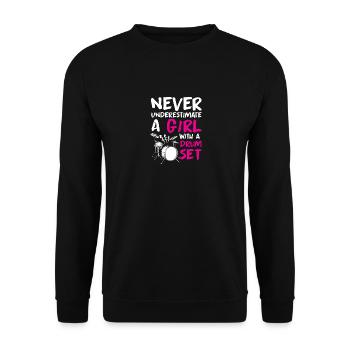 Fille de batterie - Sweat-shirt Unisexe - noir - Devant - Alina (178cm) & Michal (187cm)