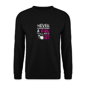 Tambours - Sweat-shirt Unisexe - noir - Devant - Alina (178cm) & Michal (187cm)