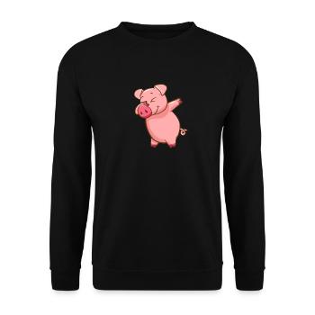 Dabbing Pig Dabbendes Schweinchen Dab danse - Sweat-shirt Unisexe - noir - Devant - Alina (178cm) & Michal (187cm)
