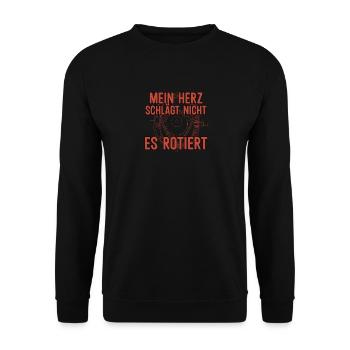 Mein Herz schlägt nicht es rotiert Wankelmotor RX - Unisex Pullover - Schwarz - Vorne - Alina (178cm) & Michal (187cm)