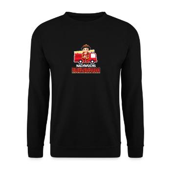 Nachwuchs Feuerwehrmann Kinder Feuerwehr Geschenk - Unisex Pullover - Schwarz - Vorne - Alina (178cm) & Michal (187cm)