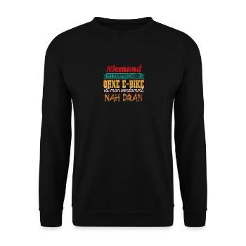 Fahrrad MTB Mountain Biker EBiker Geschenk - Unisex Pullover - Schwarz - Vorne - Alina (178cm) & Michal (187cm)