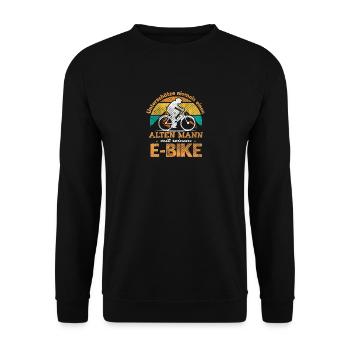Old Man EBike MountainBiker Men Gift - Unisex Sweatshirt - black - Front - Alina (178cm) & Michal (187cm)