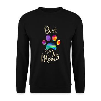 Best Dog Mom Funny Cool Dog Lover - Unisex Pullover - Schwarz - Vorne - Alina (178cm) & Michal (187cm)