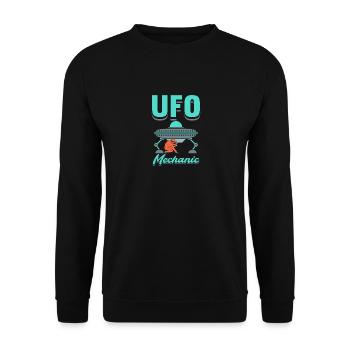 UFO Mechanic - Unisex Pullover - Schwarz - Vorne - Alina (178cm) & Michal (187cm)
