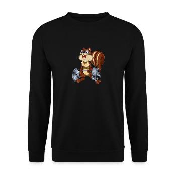 Eichhörnchen Deadlift - Unisex Pullover - Schwarz - Vorne - Alina (178cm) & Michal (187cm)