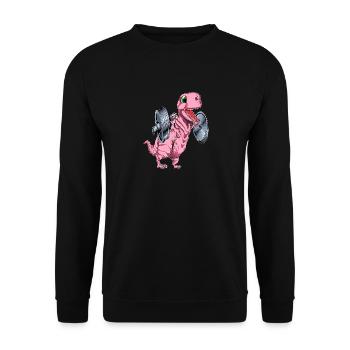 Tyrannosaurus Kniebeuge - Unisex Pullover - Schwarz - Vorne - Alina (178cm) & Michal (187cm)