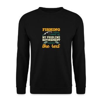 La pêche résout la plupart de mes problèmes Drôle - Sweat-shirt Unisexe - noir - Devant - Alina (178cm) & Michal (187cm)