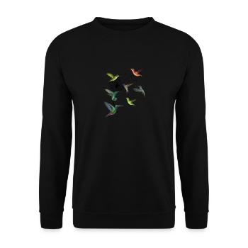 Kolibri Löwenzahn Hummel Kolibri Vogel Shirt - Unisex Pullover - Schwarz - Vorne - Alina (178cm) & Michal (187cm)