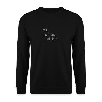 Les vrais hommes sont des féministes Féministe - Sweat-shirt Unisexe - noir - Devant - Alina (178cm) & Michal (187cm)