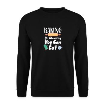 Backen - Chemie, die man essen kann - Unisex Pullover - Schwarz - Vorne - Alina (178cm) & Michal (187cm)