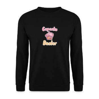 Cupcake-Händler - Unisex Pullover - Schwarz - Vorne - Alina (178cm) & Michal (187cm)