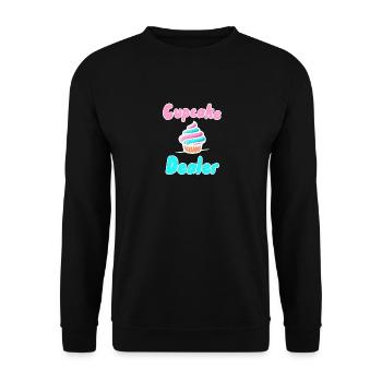 Cupcake-Händler - Unisex Pullover - Schwarz - Vorne - Alina (178cm) & Michal (187cm)