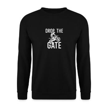 Das Tor fallen lassen - Unisex Pullover - Schwarz - Vorne - Alina (178cm) & Michal (187cm)