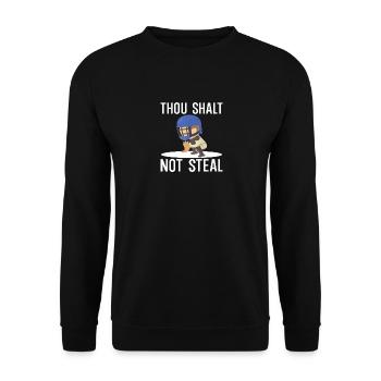 Du sollst nicht stehlen - Unisex Pullover - Schwarz - Vorne - Alina (178cm) & Michal (187cm)
