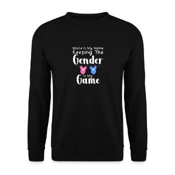Onkel ist mein Name, das Geschlecht ist mein Spiel - Unisex Pullover - Schwarz - Vorne - Alina (178cm) & Michal (187cm)