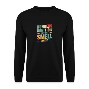 Laufen Läufer Joggen - Unisex Pullover - Schwarz - Vorne - Alina (178cm) & Michal (187cm)
