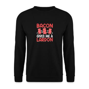 Speck gibt mir einen Lardon - Unisex Pullover - Schwarz - Vorne - Alina (178cm) & Michal (187cm)