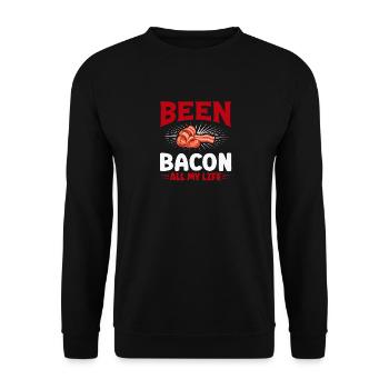 Ich habe mein ganzes Leben lang Speck gegessen - Unisex Pullover - Schwarz - Vorne - Alina (178cm) & Michal (187cm)