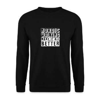 Nordic Walking - Unisex Pullover - Schwarz - Vorne - Alina (178cm) & Michal (187cm)