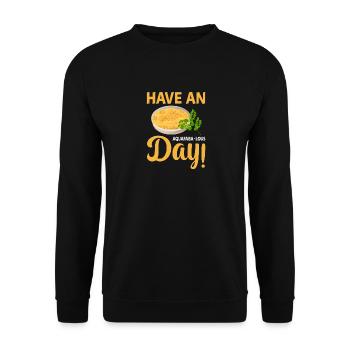 Ich wünsche Ihnen einen aquafaba-lous Tag - Unisex Pullover - Schwarz - Vorne - Alina (178cm) & Michal (187cm)