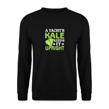 Der Grünkohl auf einer Yacht hält sie aufrecht - Unisex Pullover - Schwarz - Vorne - Alina (178cm) & Michal (187cm)