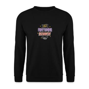 Hoch funktionierende Introvertierte - Unisex Pullover - Schwarz - Vorne - Alina (178cm) & Michal (187cm)