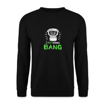 I Just Wanna Bang Car Audio Technician - Unisex Pullover - Schwarz - Vorne - Alina (178cm) & Michal (187cm)