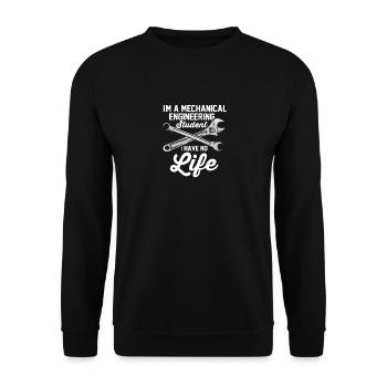 Student des Maschinenbaus - Unisex Pullover - Schwarz - Vorne - Alina (178cm) & Michal (187cm)