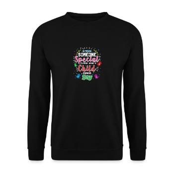 Es braucht jemand Besonderen, um zuzuhören - Unisex Pullover - Schwarz - Vorne - Alina (178cm) & Michal (187cm)