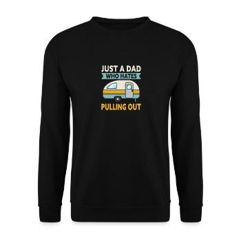 Nur ein Vater, der es hasst, beim Camping auszuzie - Unisex Pullover - Schwarz - Vorne - Alina (178cm) & Michal (187cm)