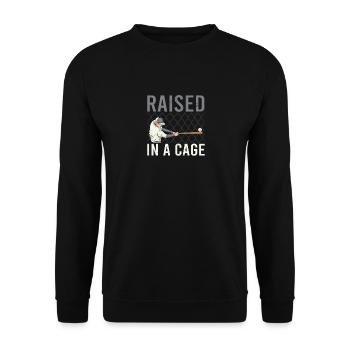 In einem Käfig aufgezogen Baseball - Unisex Pullover - Schwarz - Vorne - Alina (178cm) & Michal (187cm)