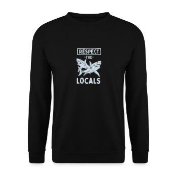 Respektieren Sie die Einheimischen - Unisex Pullover - Schwarz - Vorne - Alina (178cm) & Michal (187cm)
