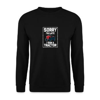 Tut mir leid, dass ich zu spät bin, ich habe einen - Unisex Pullover - Schwarz - Vorne - Alina (178cm) & Michal (187cm)
