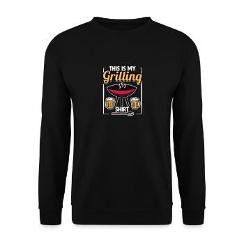 Das ist mein Grill-Shirt - Unisex Pullover - Schwarz - Vorne - Alina (178cm) & Michal (187cm)