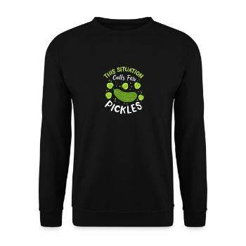 Diese Situation schreit nach Essiggurken - Unisex Pullover - Schwarz - Vorne - Alina (178cm) & Michal (187cm)