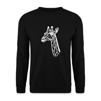 Slender Giraffe Geometric Lines Style - Unisex Sweatshirt - black - Front - Alina (178cm) & Michal (187cm)