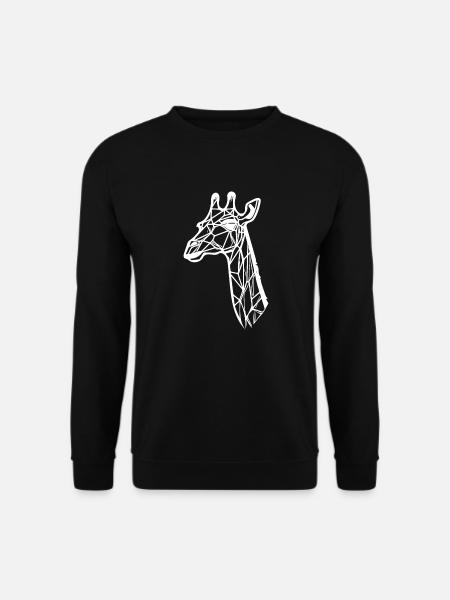 Slender Giraffe Geometric Lines Style - Unisex Sweatshirt - black