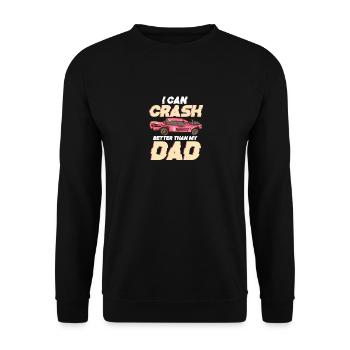 Ich kann besser abstürzen als mein Vater - Unisex Pullover - Schwarz - Vorne - Alina (178cm) & Michal (187cm)