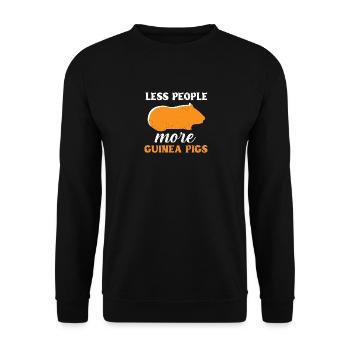Weniger Menschen, mehr Meerschweinchen - Unisex Pullover - Schwarz - Vorne - Alina (178cm) & Michal (187cm)