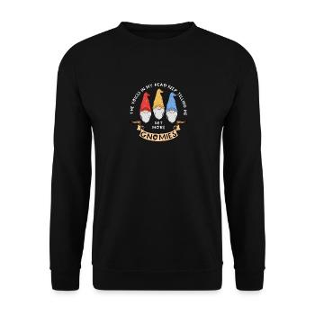 Die Stimmen, die ich höre, sagen mir immer wieder, - Unisex Pullover - Schwarz - Vorne - Alina (178cm) & Michal (187cm)