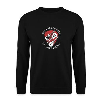 Ich brauche all diese Gitarren - Unisex Pullover - Schwarz - Vorne - Alina (178cm) & Michal (187cm)
