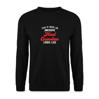 So sieht ein hervorragender Oberaufseher aus - Unisex Pullover - Schwarz - Vorne - Alina (178cm) & Michal (187cm)