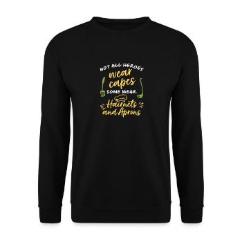 Nicht alle Helden tragen Umhänge Einige tragen Haa - Unisex Pullover - Schwarz - Vorne - Alina (178cm) & Michal (187cm)