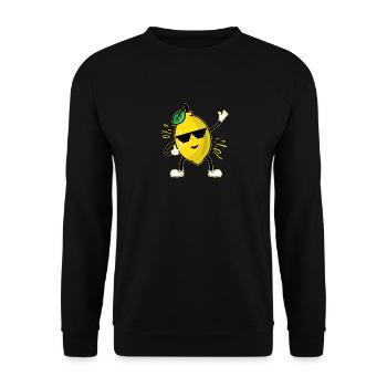 Zitrone - Unisex Pullover - Schwarz - Vorne - Alina (178cm) & Michal (187cm)