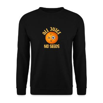 Nur Saft, keine Kerne - Unisex Pullover - Schwarz - Vorne - Alina (178cm) & Michal (187cm)