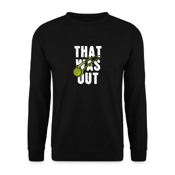 Das war out - Unisex Pullover - Schwarz - Vorne - Alina (178cm) & Michal (187cm)