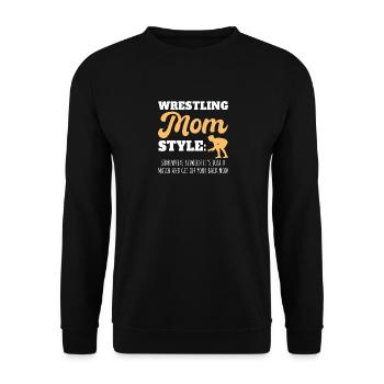 Wrestling Mom Style - Unisex Pullover - Schwarz - Vorne - Alina (178cm) & Michal (187cm)