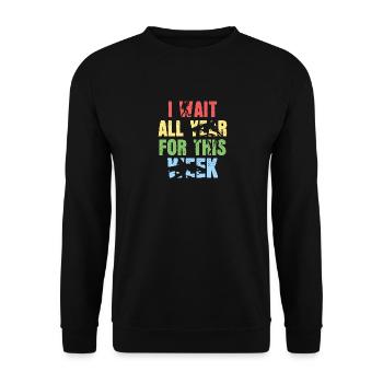 Ich warte das ganze Jahr auf diese Woche - Unisex Pullover - Schwarz - Vorne - Alina (178cm) & Michal (187cm)